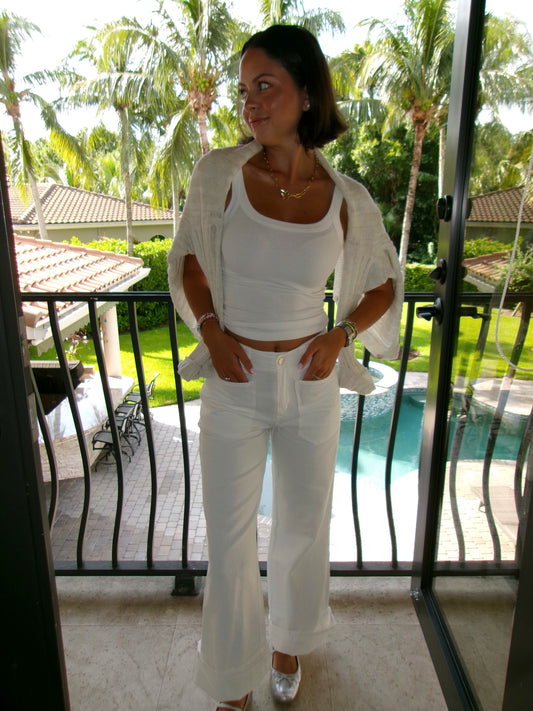 Elizabeth Wide Leg Pants - White