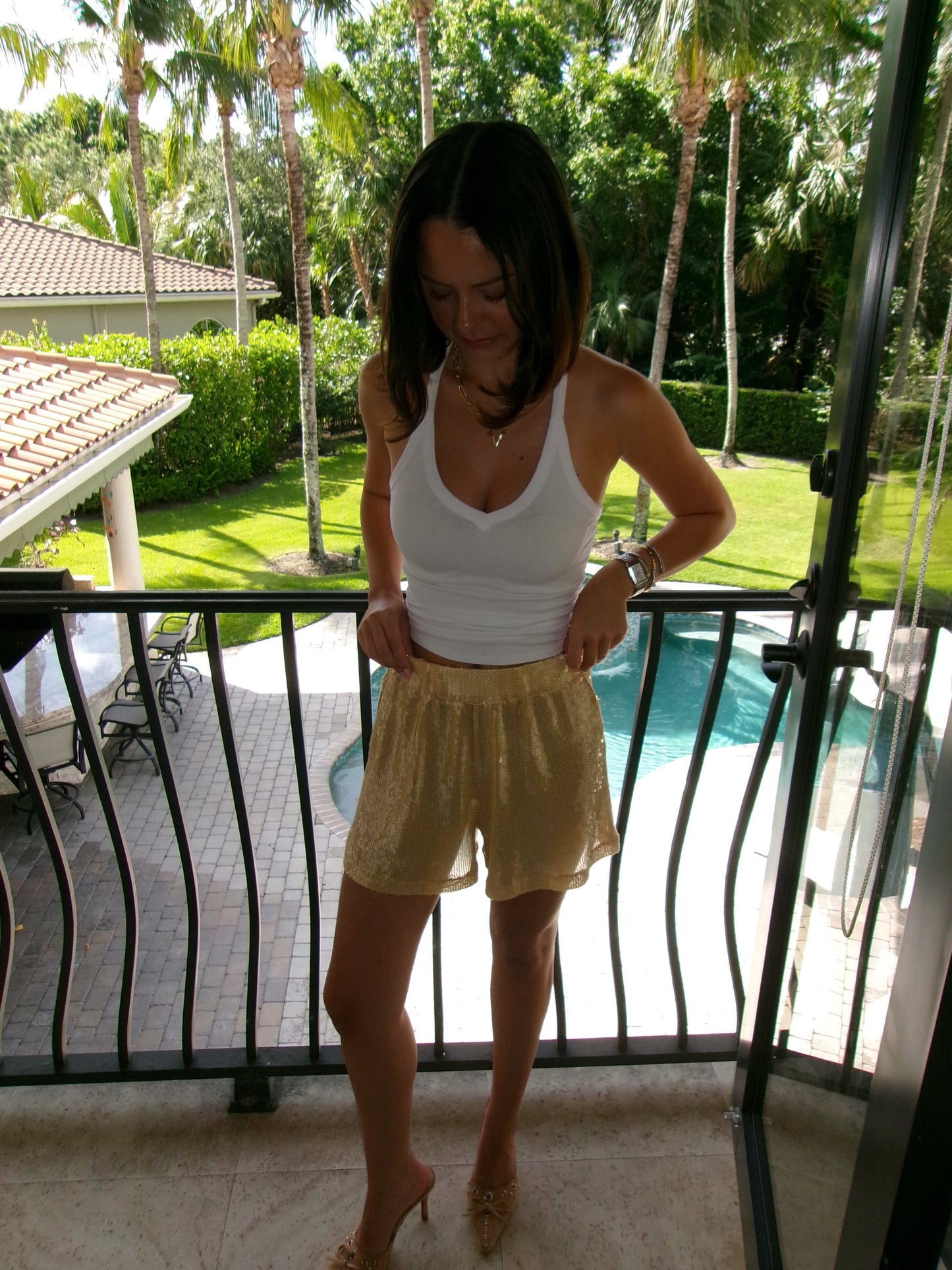 GNO Sequin Shorts - Gold