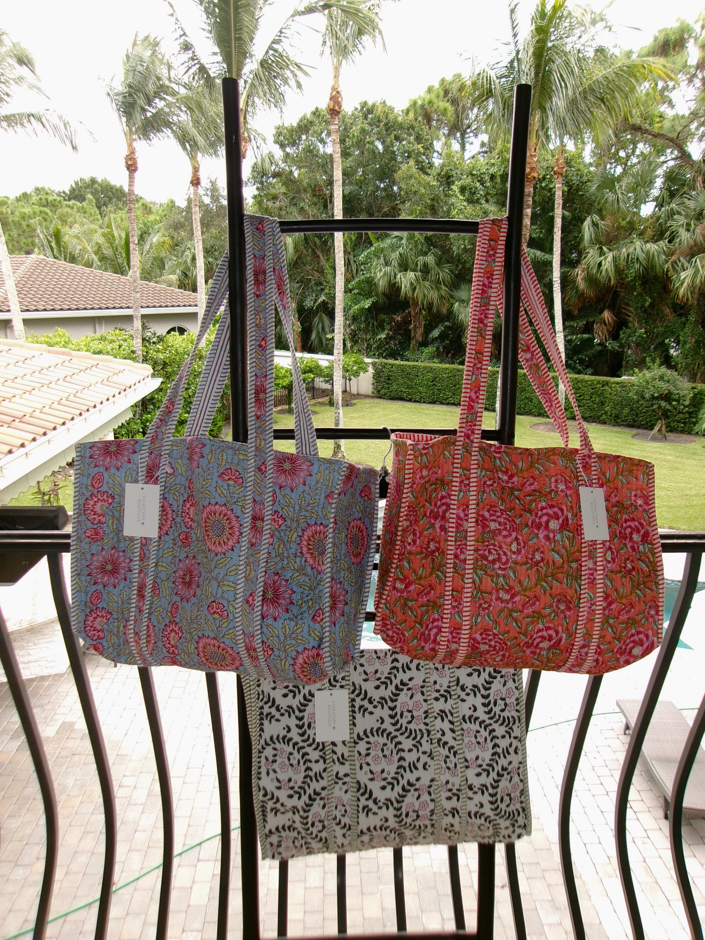 Meet Me At Market Quilted Tote Bag - Green