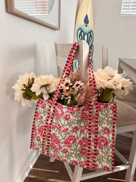 Meet Me At Market Tote Bag - Red